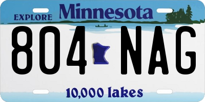 MN license plate 804NAG