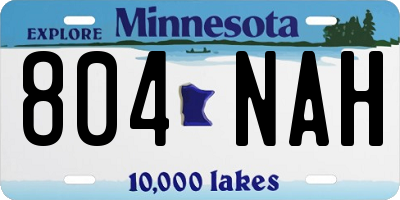 MN license plate 804NAH