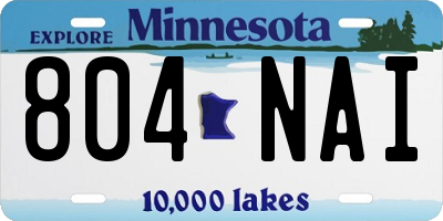MN license plate 804NAI