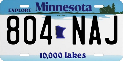 MN license plate 804NAJ
