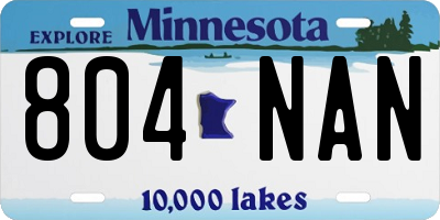 MN license plate 804NAN