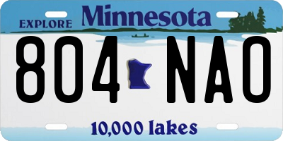 MN license plate 804NAO