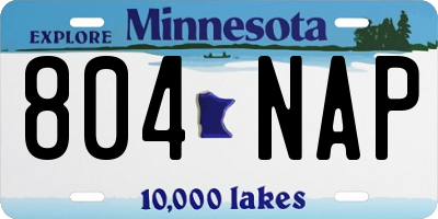 MN license plate 804NAP