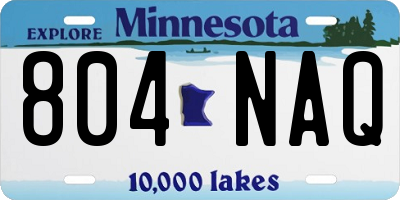MN license plate 804NAQ