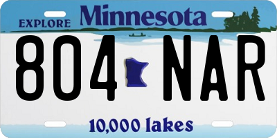 MN license plate 804NAR