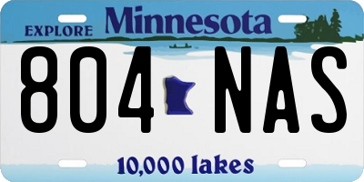 MN license plate 804NAS