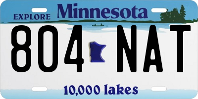 MN license plate 804NAT