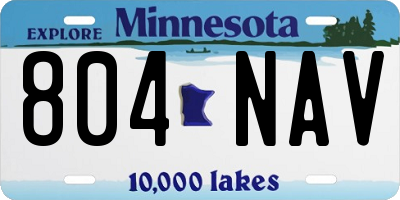MN license plate 804NAV