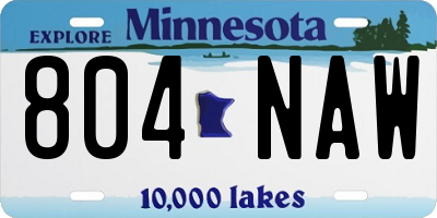 MN license plate 804NAW