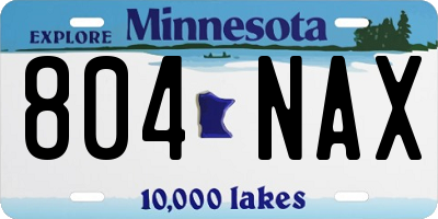 MN license plate 804NAX