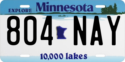 MN license plate 804NAY