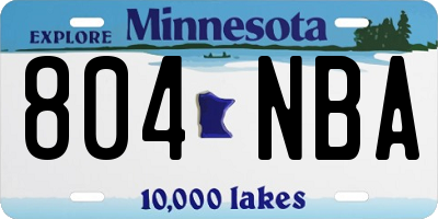 MN license plate 804NBA