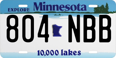 MN license plate 804NBB