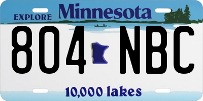 MN license plate 804NBC