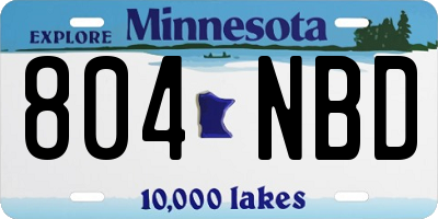 MN license plate 804NBD