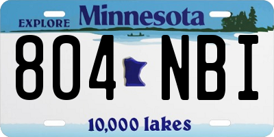 MN license plate 804NBI