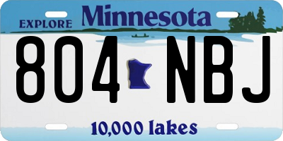 MN license plate 804NBJ