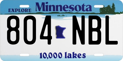MN license plate 804NBL