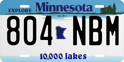 MN license plate 804NBM