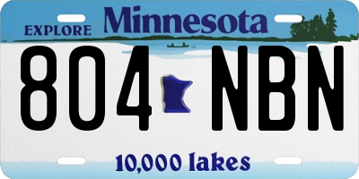 MN license plate 804NBN