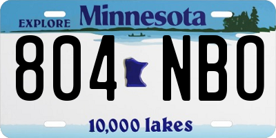 MN license plate 804NBO