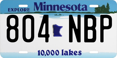 MN license plate 804NBP