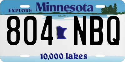 MN license plate 804NBQ