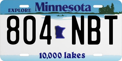MN license plate 804NBT