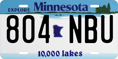 MN license plate 804NBU