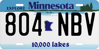 MN license plate 804NBV
