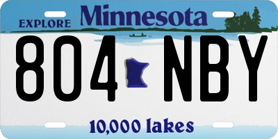 MN license plate 804NBY