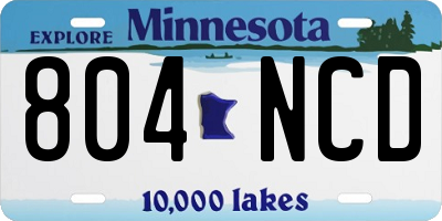 MN license plate 804NCD