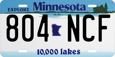 MN license plate 804NCF
