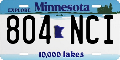 MN license plate 804NCI