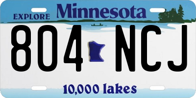 MN license plate 804NCJ