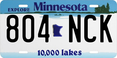 MN license plate 804NCK