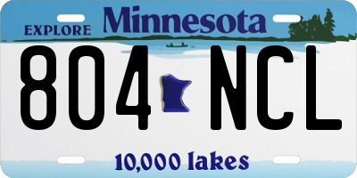 MN license plate 804NCL
