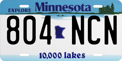 MN license plate 804NCN