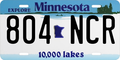 MN license plate 804NCR