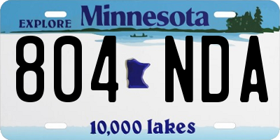 MN license plate 804NDA