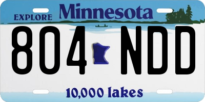 MN license plate 804NDD