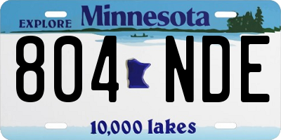 MN license plate 804NDE