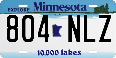 MN license plate 804NLZ