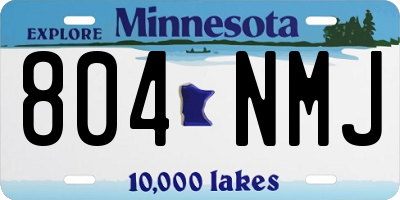MN license plate 804NMJ