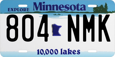 MN license plate 804NMK