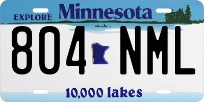 MN license plate 804NML