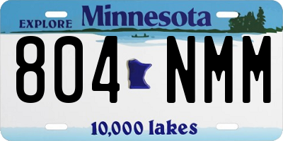 MN license plate 804NMM
