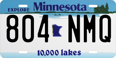 MN license plate 804NMQ