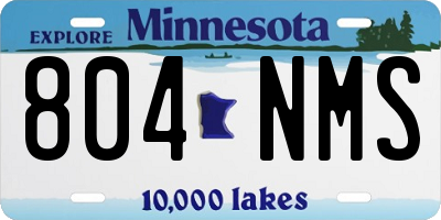 MN license plate 804NMS