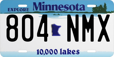 MN license plate 804NMX